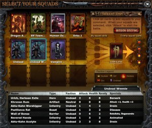 Choosing squads for battle